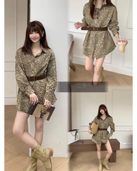 Beautiful Animal Printed Shirt With Belt FT325