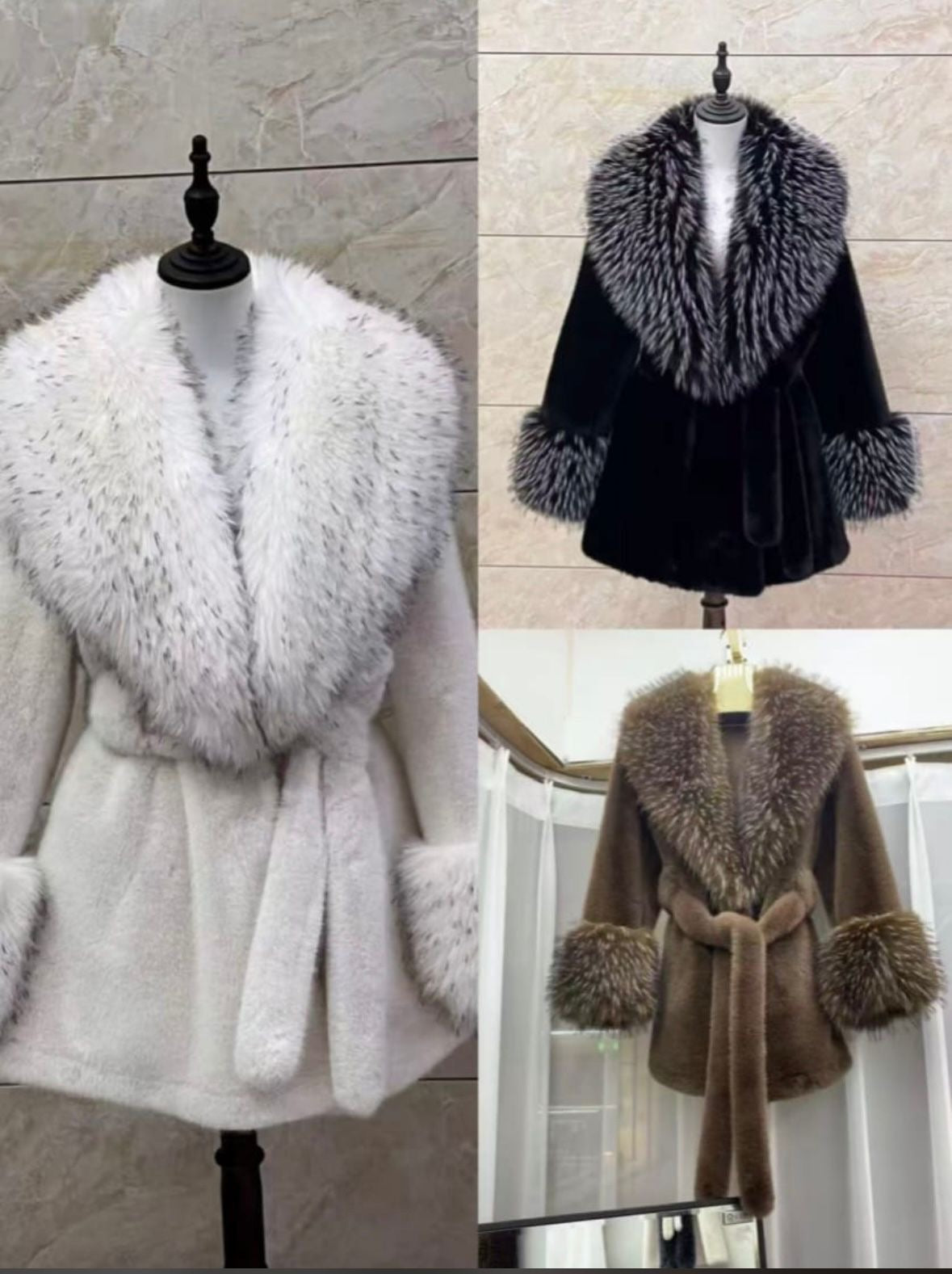 Stunning Fur Coat With Belt FT587