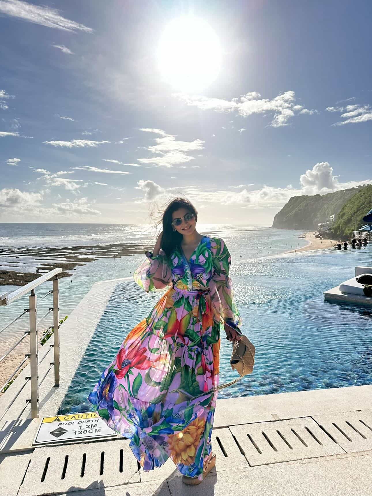 Multicolored Swimsuit with Wrap Around Skirt FT640