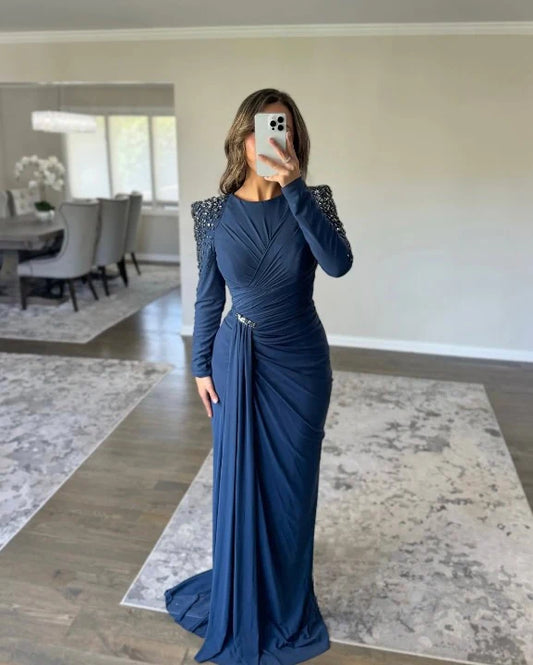 Draped Embellished Gown FT347