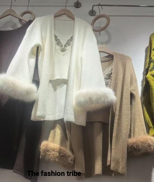 Tiara Embroidered Woolen Top Sur Sleeves Shrug FT480