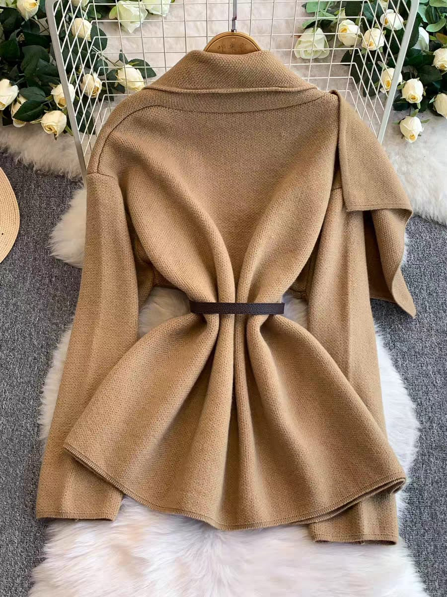 Woolen Cape with Belt FT384