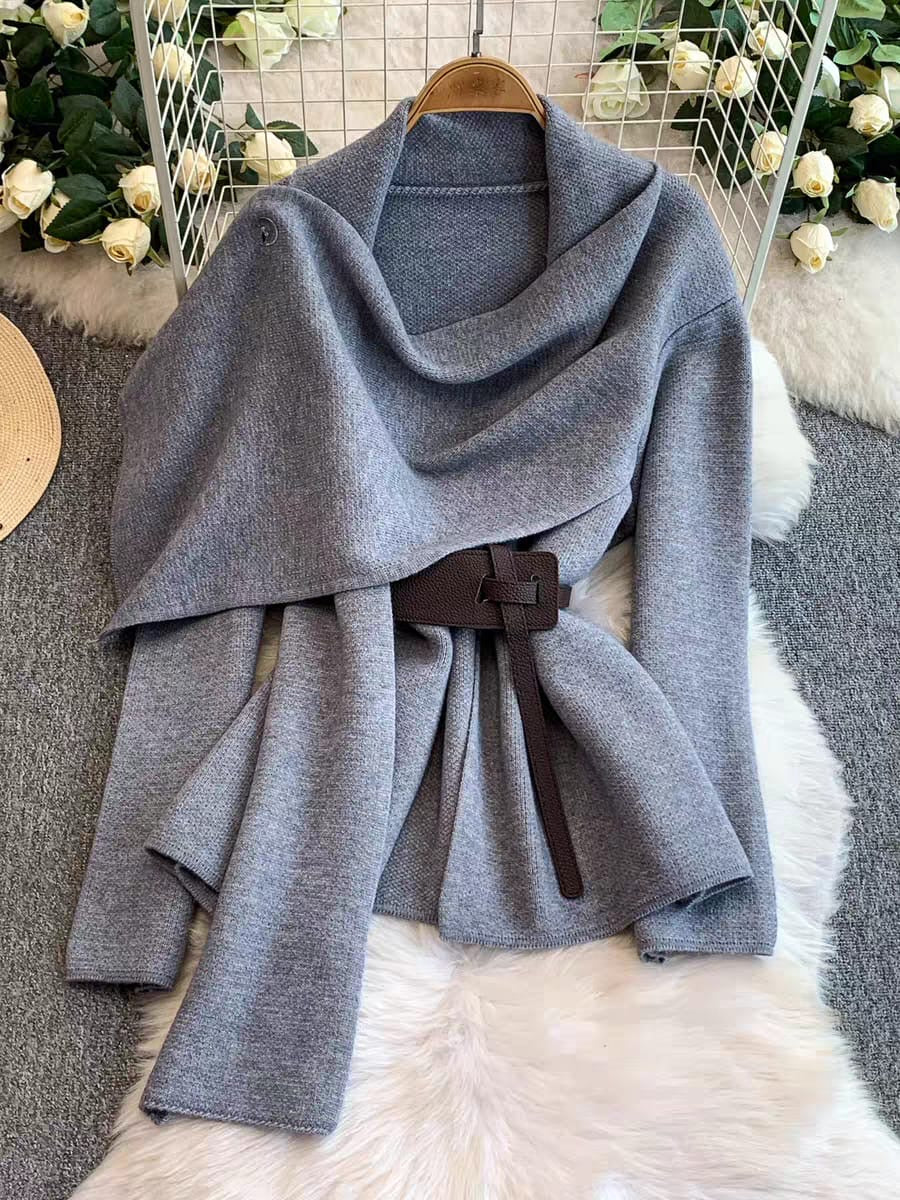 Woolen Cape with Belt FT384