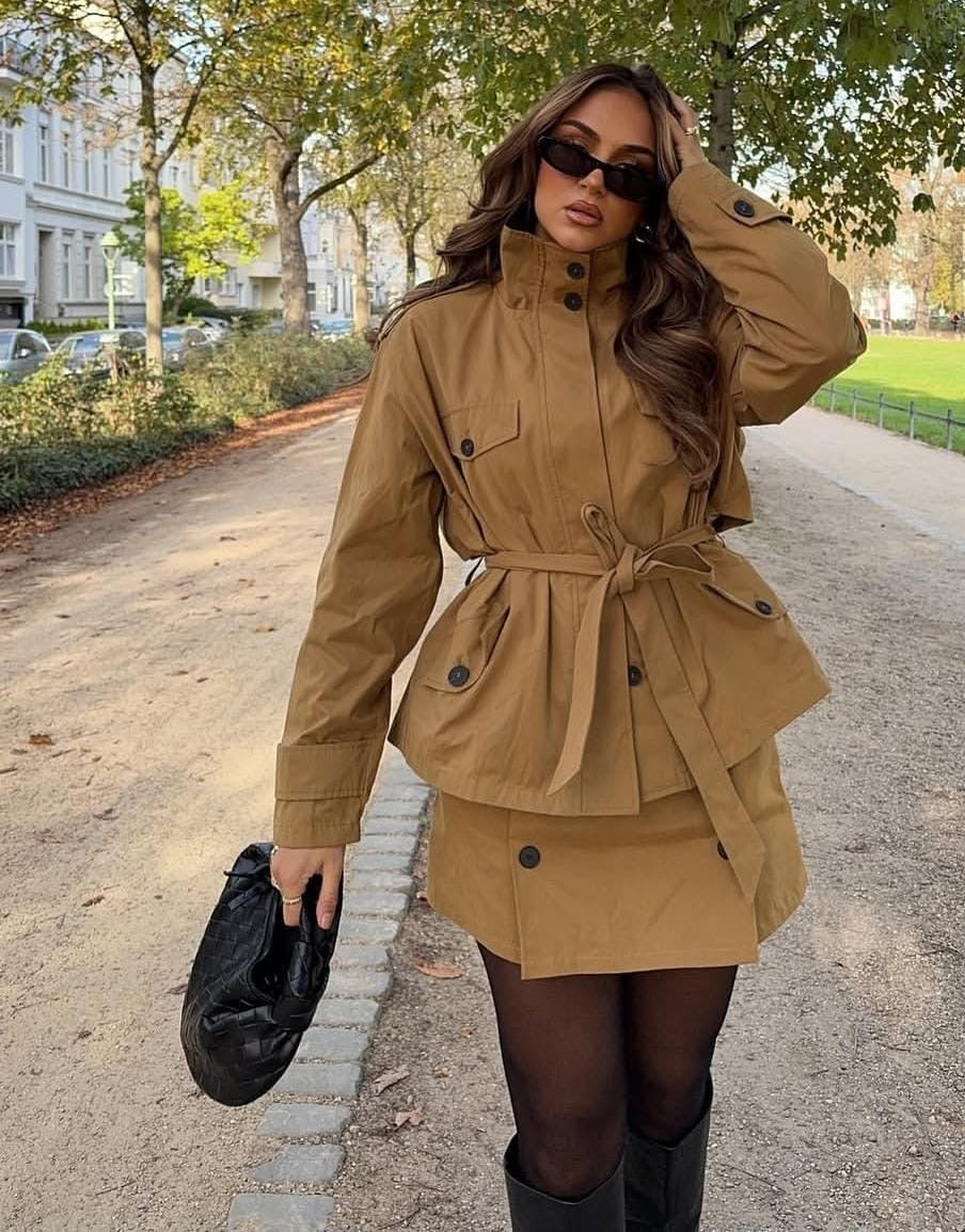 Oversize Trench Coat With Skirt FT577
