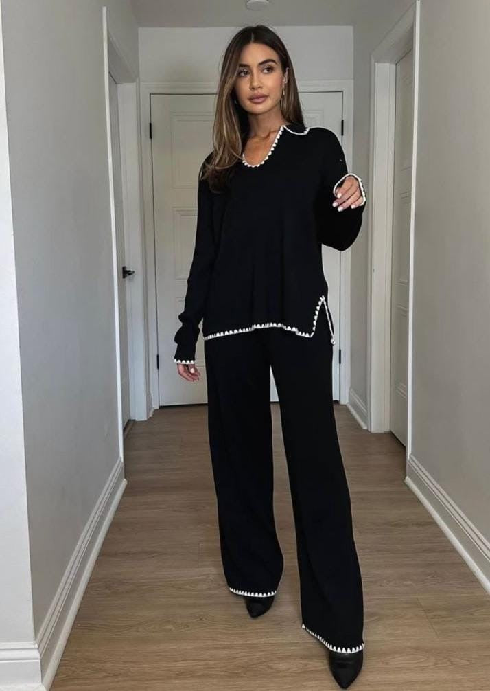 Collar pattern coord set FT455