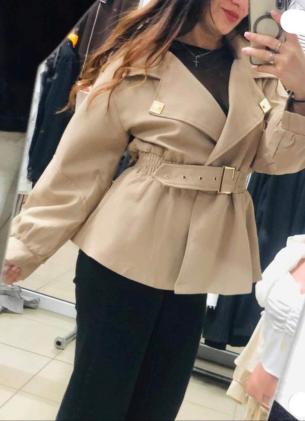 Modish Belted Trench Blazer FT437