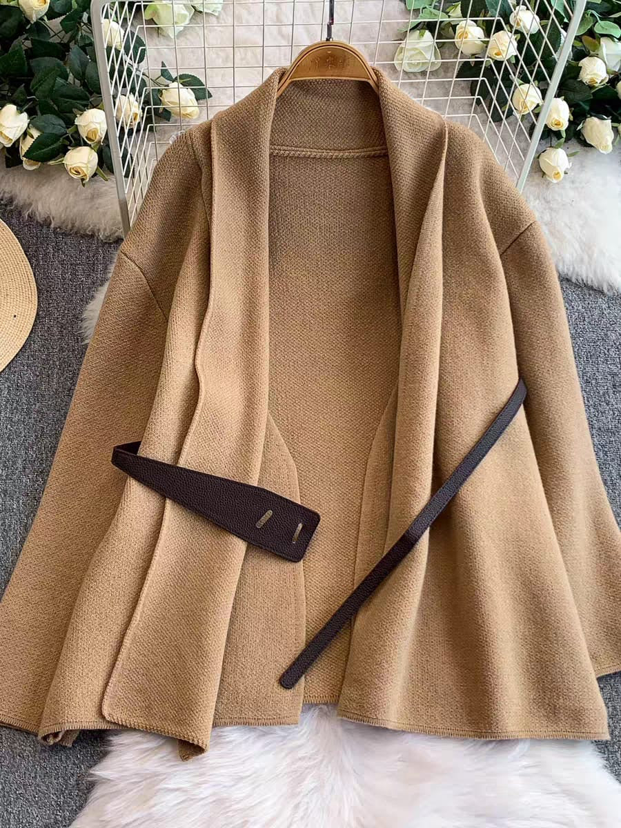Woolen Cape with Belt FT384