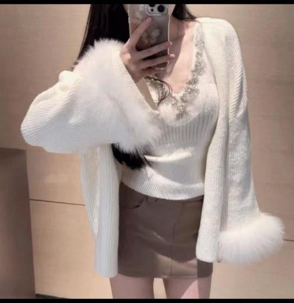 Tiara Embroidered Woolen Top Sur Sleeves Shrug FT480