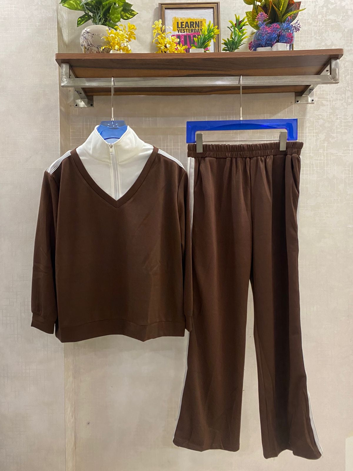 Collar Patterned Comfortable Co-Ord Set FT403