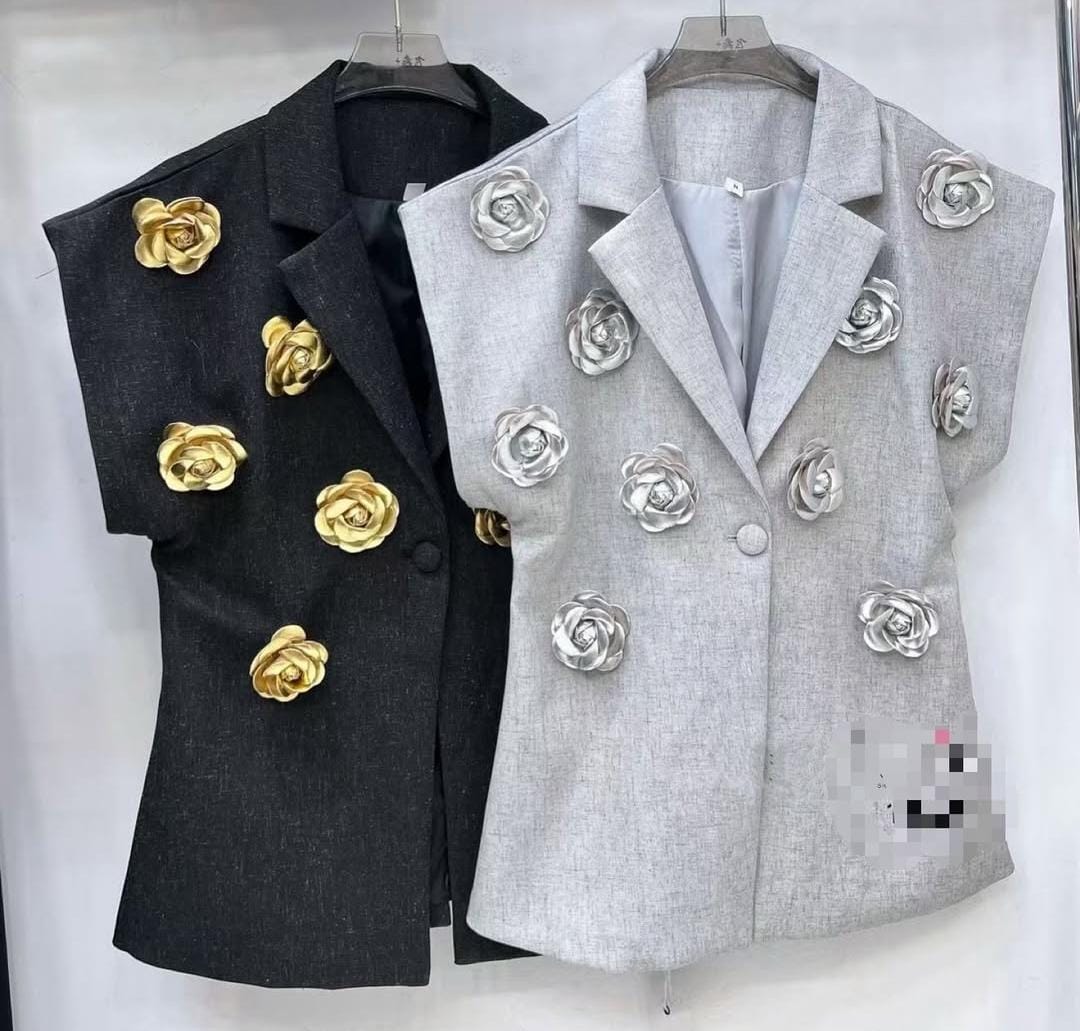 Beautiful 3D Flower Blazer FT205
