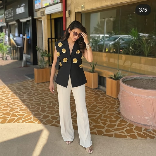 Beautiful 3D Flower Blazer FT205