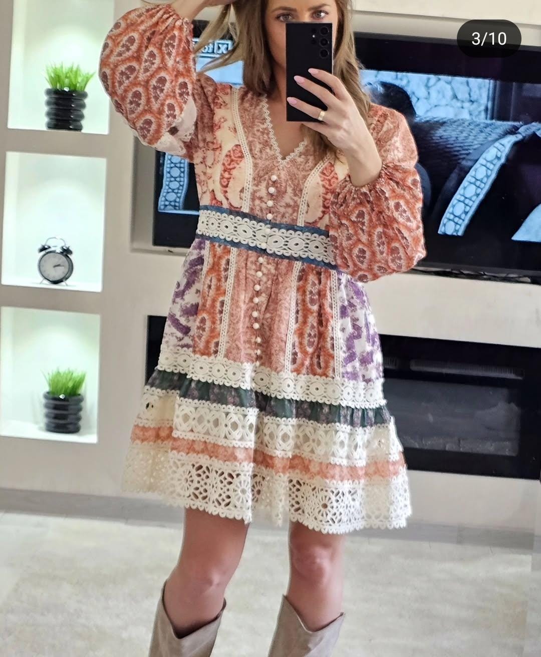 Beautiful  Lace Detailed Dress FT106
