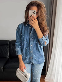 Beautiful Pearl Denim Shirt FT129