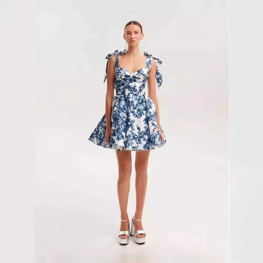 Bow Strap Mini Dress  FT037