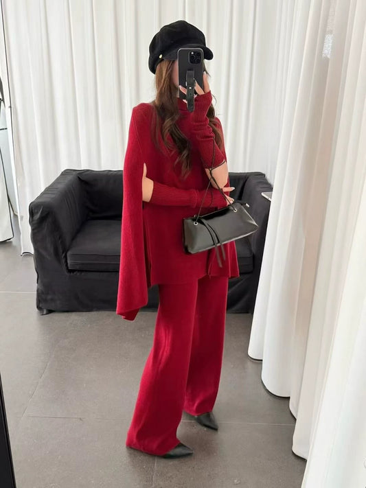 Woolen lounge set with arm warmers FT381
