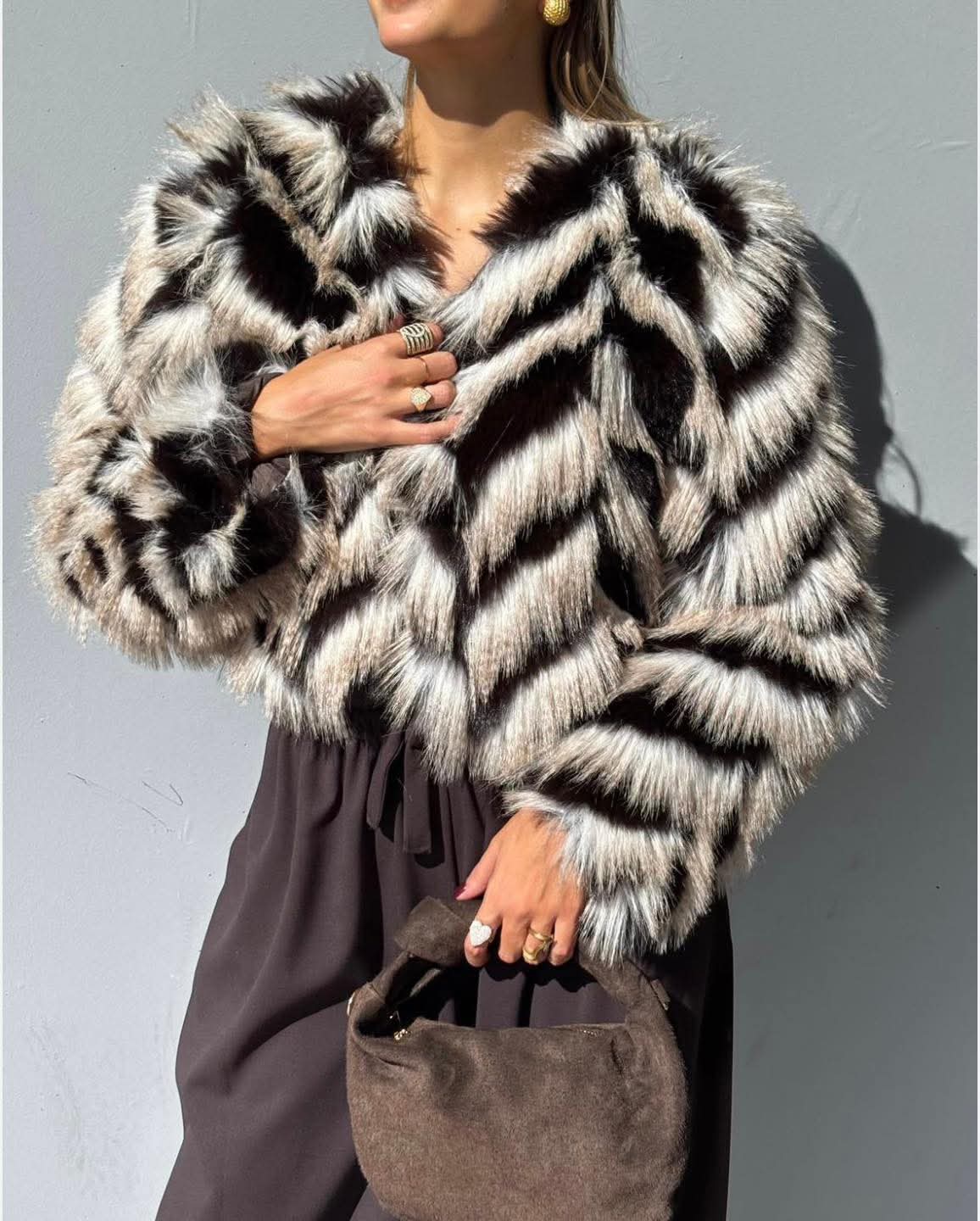 Shaded Fur Coat FT582