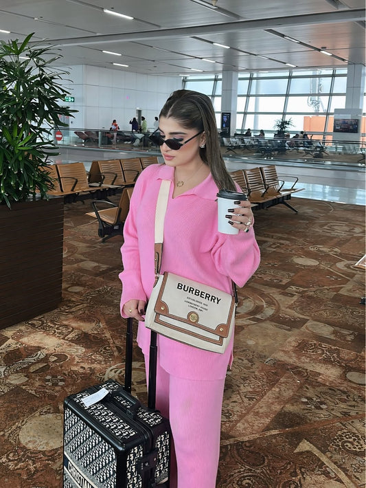 Basic Woolen Collar Coord Set FT484