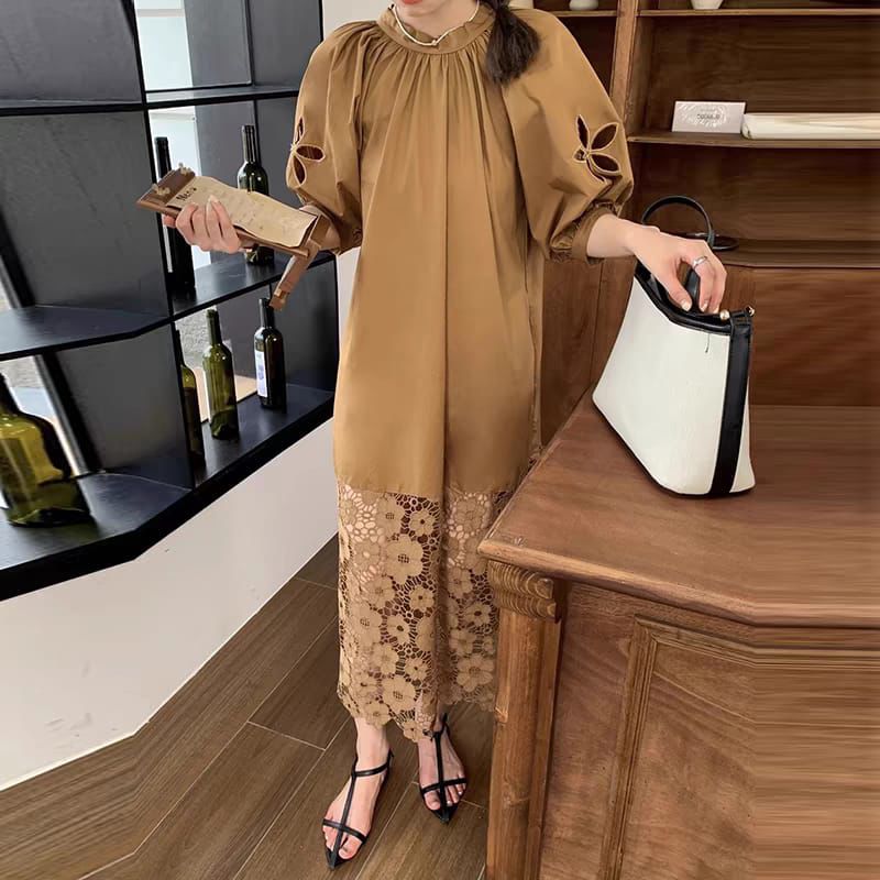 Mocha Bloom Dress FT209