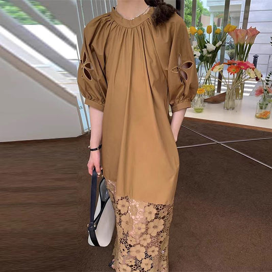 Mocha Bloom Dress FT209