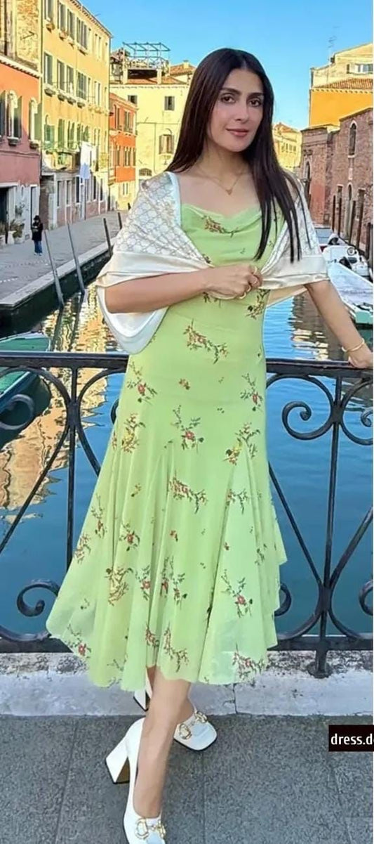 Printed Tulle Dress FT080