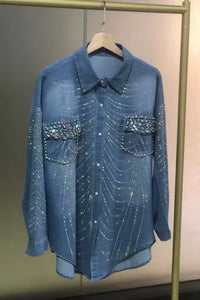 Denim Embellished Shirt FT266