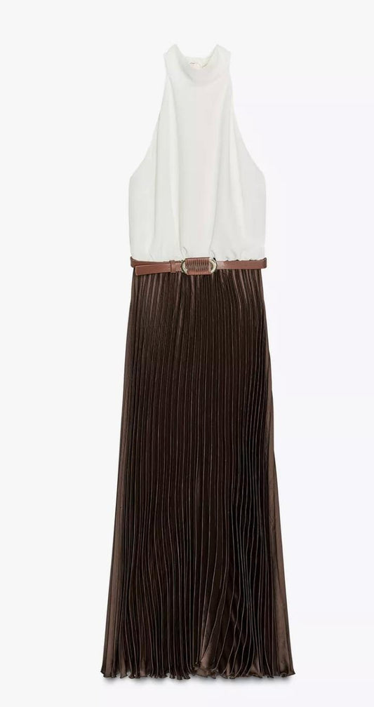 Combination Pleated Dress FT273