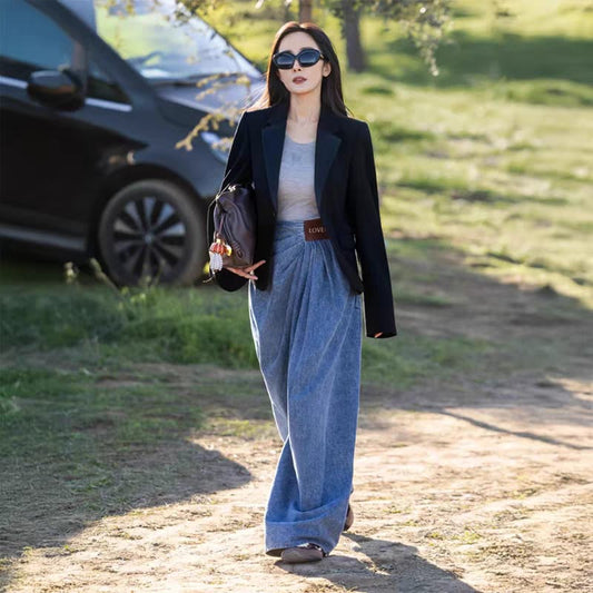 Denim Draped Jeans FT275