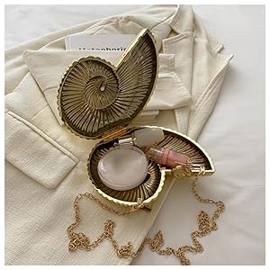 Seashell Shaped Golden Clutch/Sling FT286