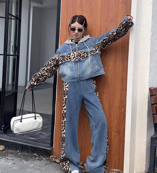 Denim Hooded Co-Ord Set FT300