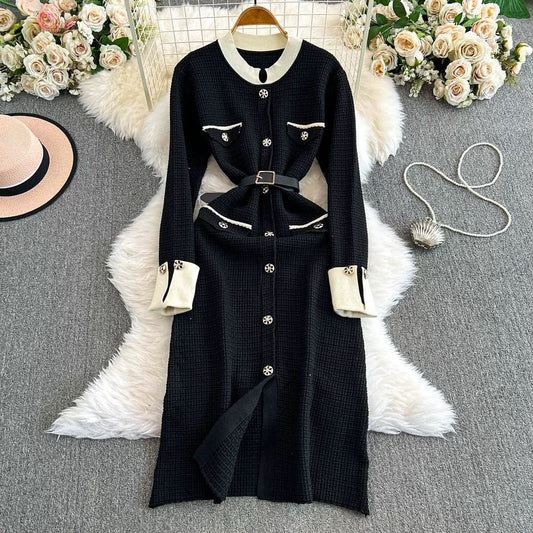 Textured Prewinter Long Dress FT321