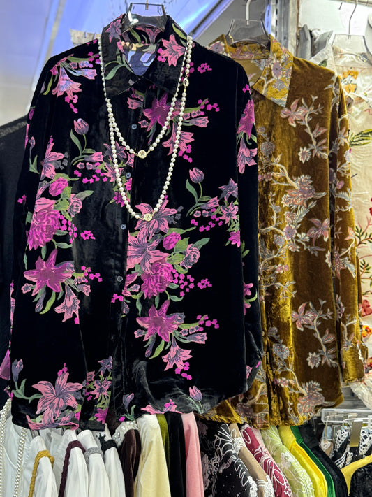 Luxe Floral Velvet Shirts FT334