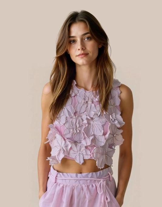 Luxe Collection Textured flower top FT337