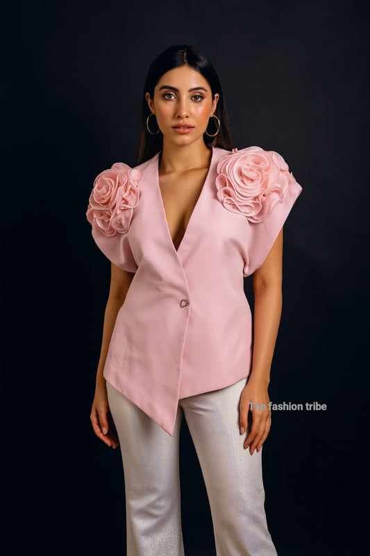 Luxury Flower Pattern Korean Blazer/Top FT354