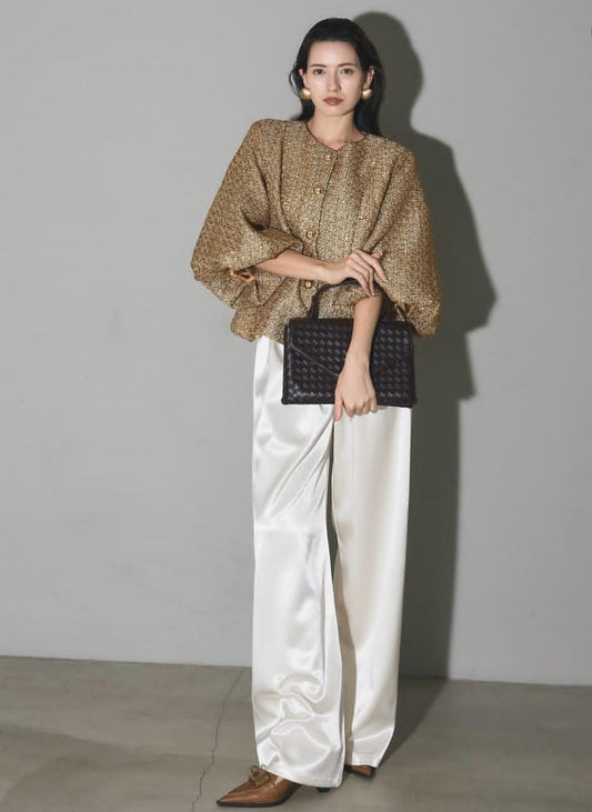 Tweed Metallic Peplum Jacket FT357