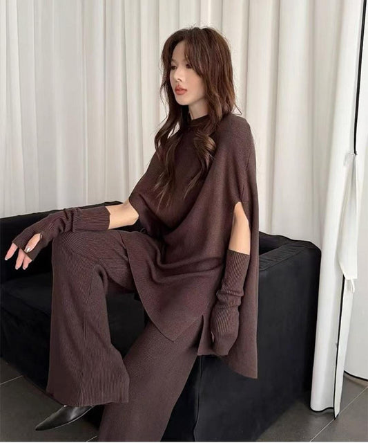 Woolen lounge set with arm warmers FT381