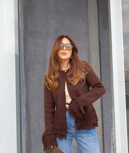 Fringes Knitted Cardigan FT395