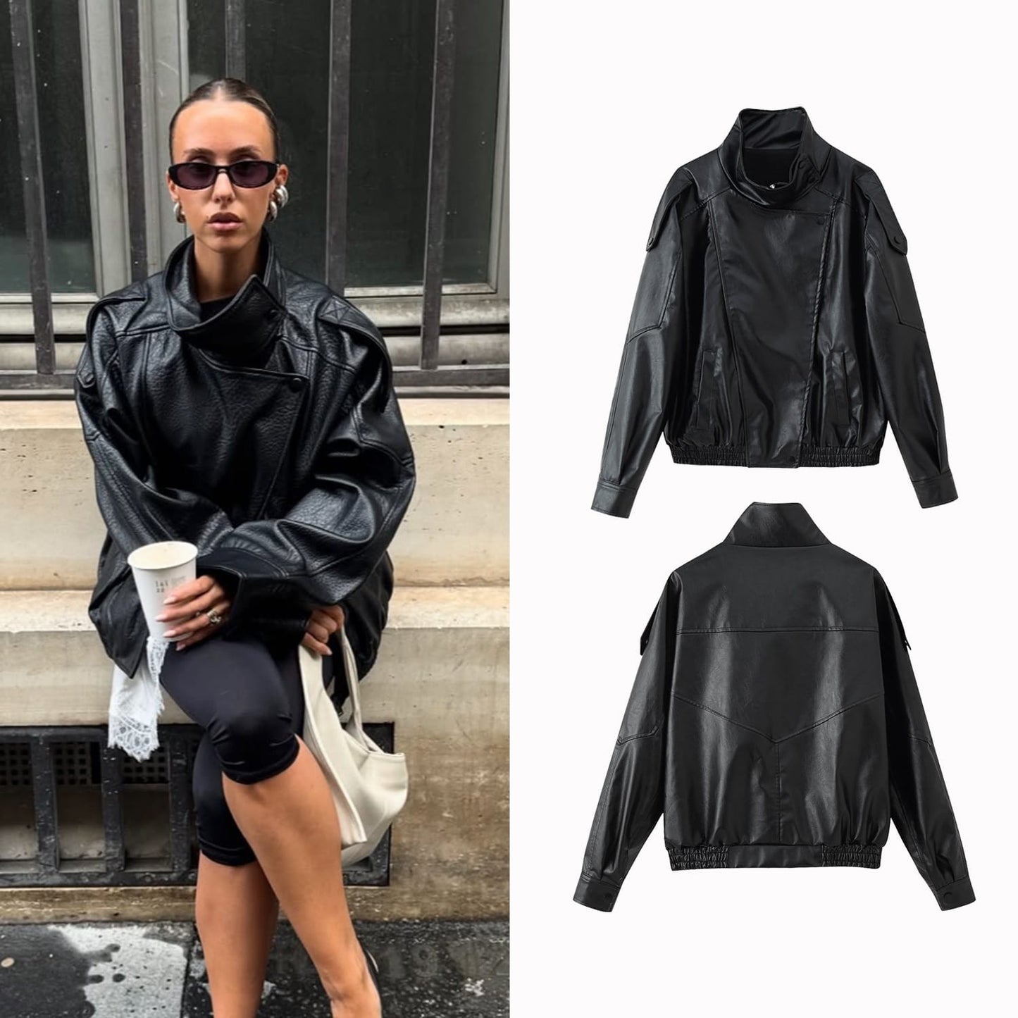 Exclusive Faux Leather Jacket FT397