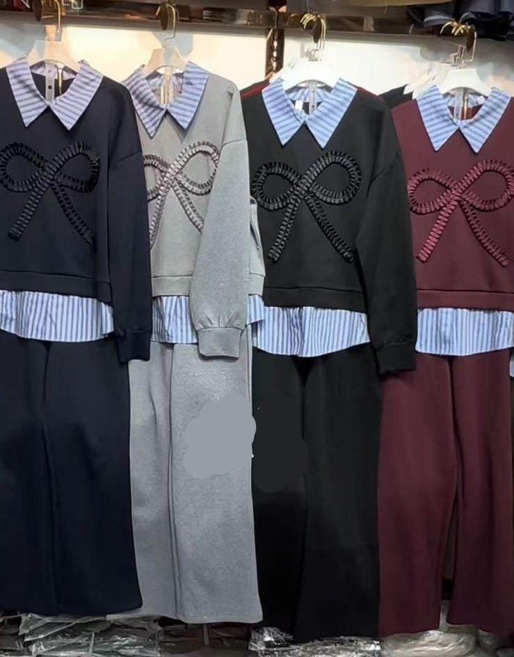 Stunning Fit Bow Patterned Co-Ord Set FT408