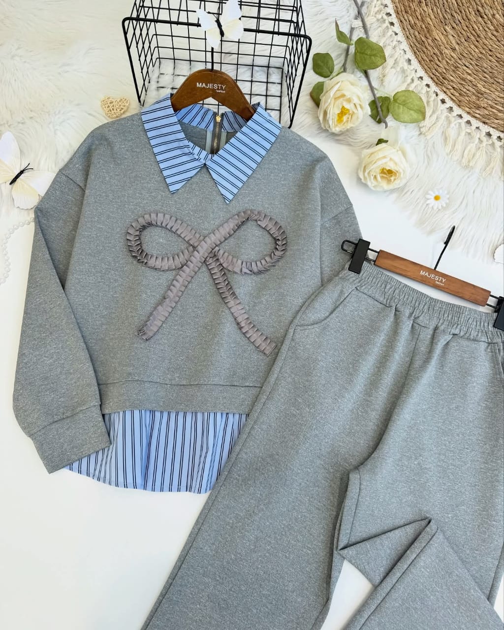 Stunning Fit Bow Patterned Co-Ord Set FT408