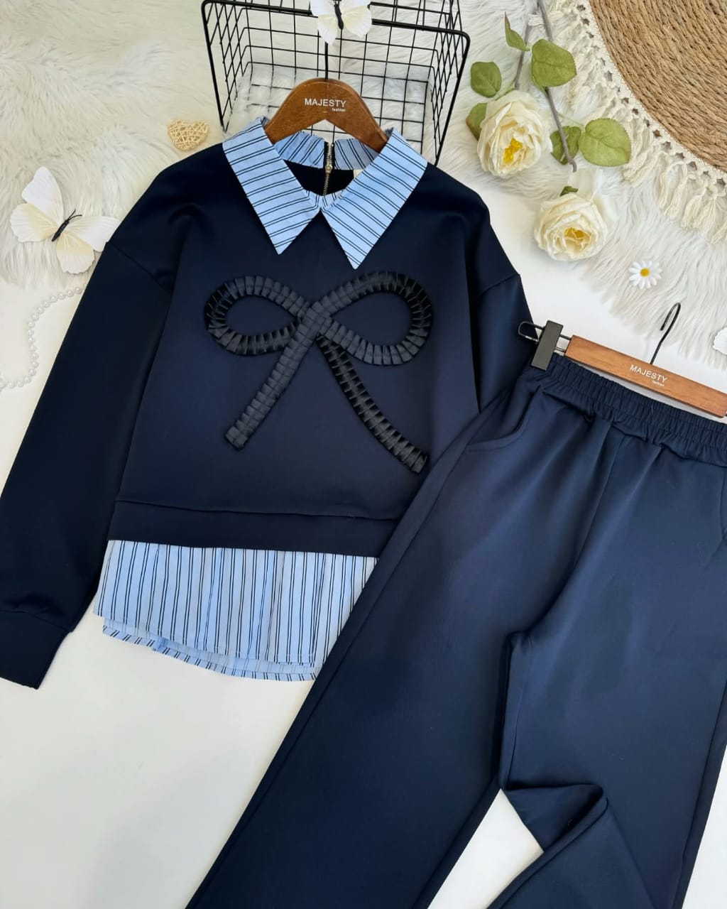 Stunning Fit Bow Patterned Co-Ord Set FT408