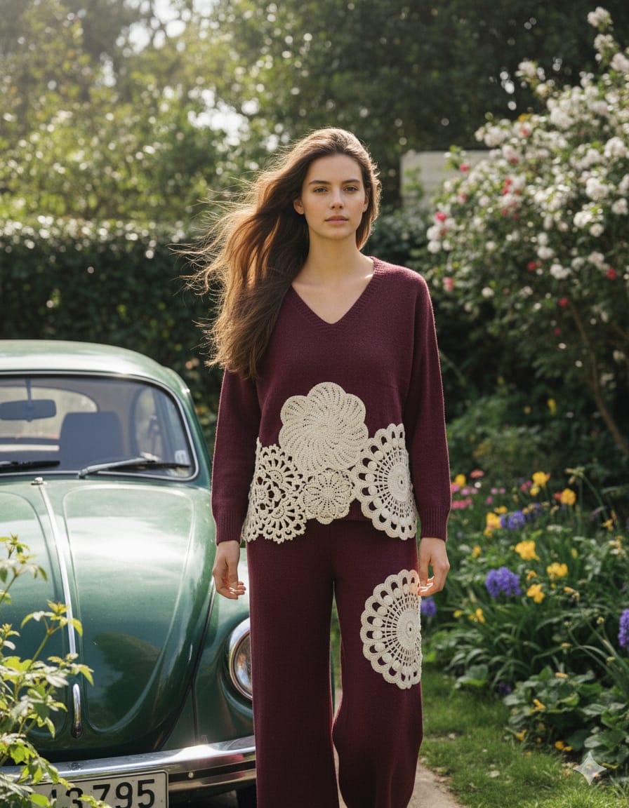 Artisan Woolen Crochet Detailed Set FT400