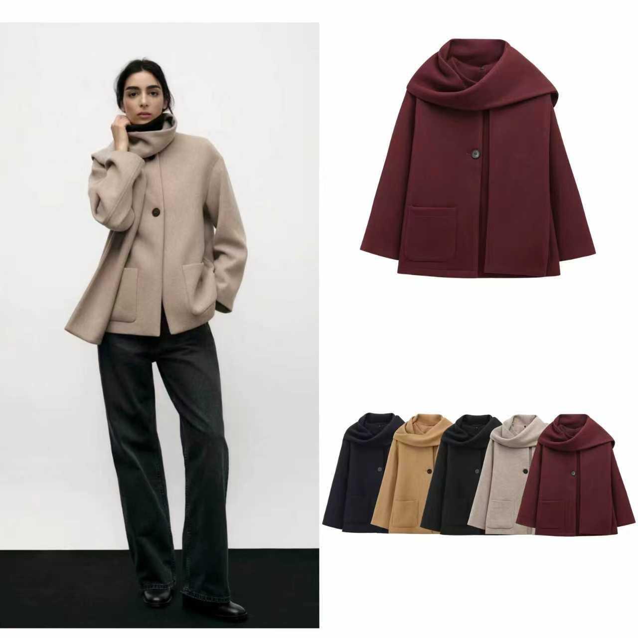 Woolen Coat With Stole FT411