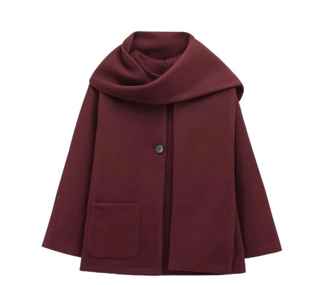 Woolen Coat With Stole FT411