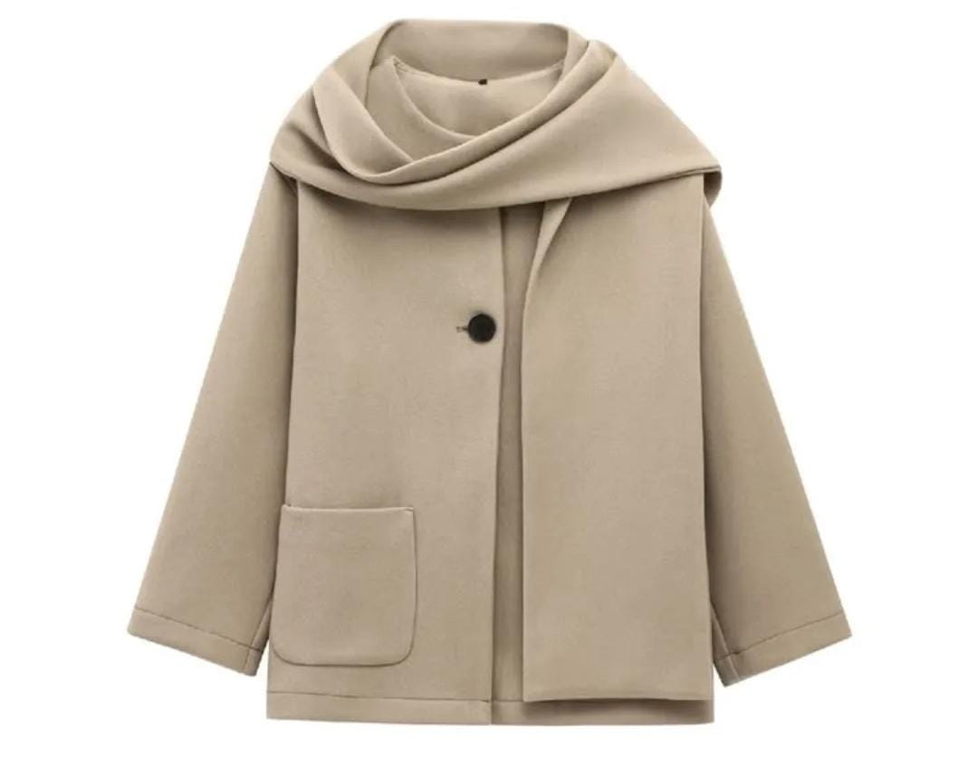 Woolen Coat With Stole FT411