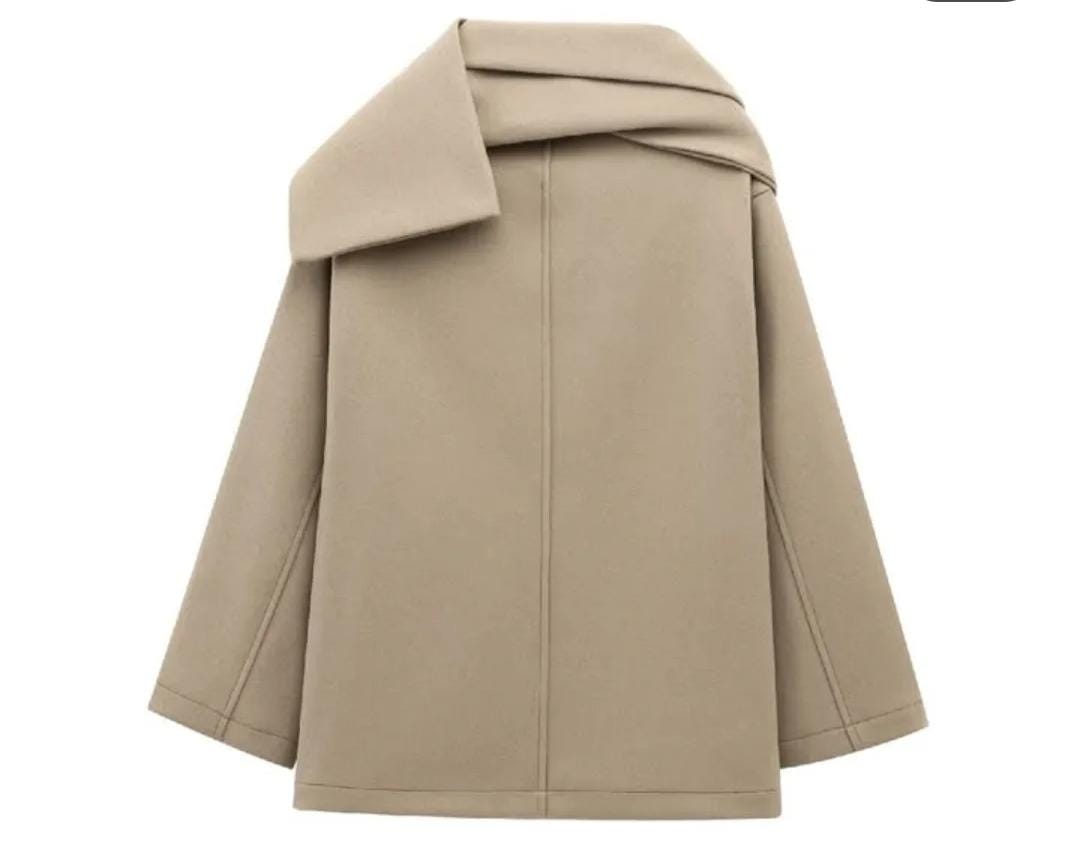 Woolen Coat With Stole FT411