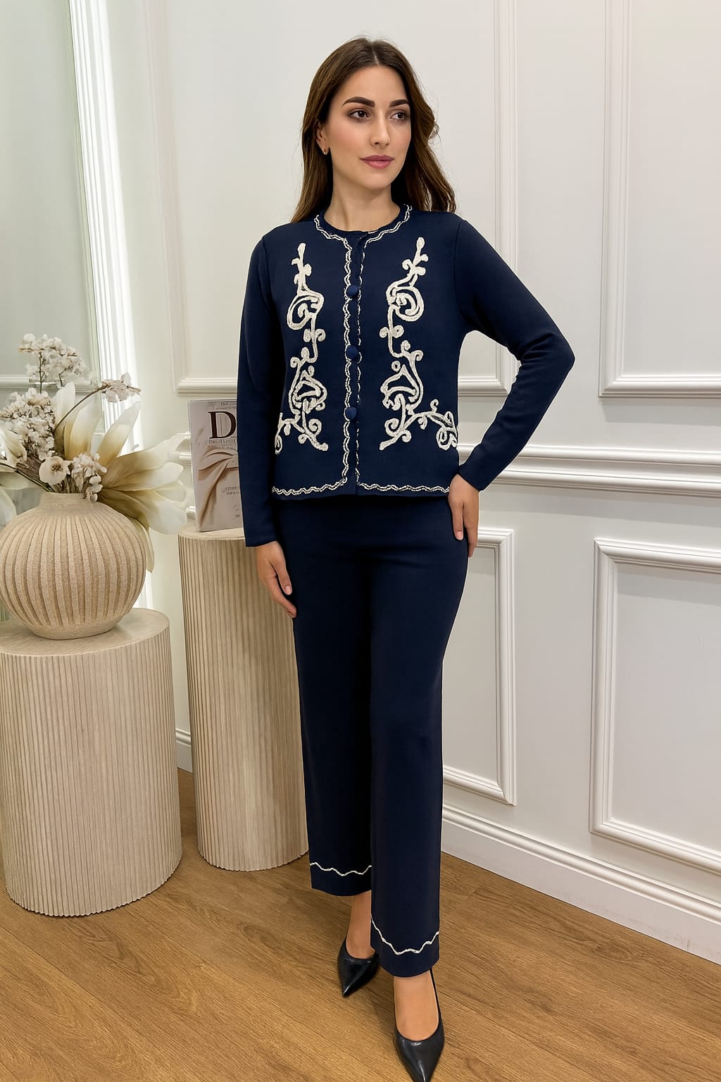 Fully Embroidered Woolen Coord Set FT421