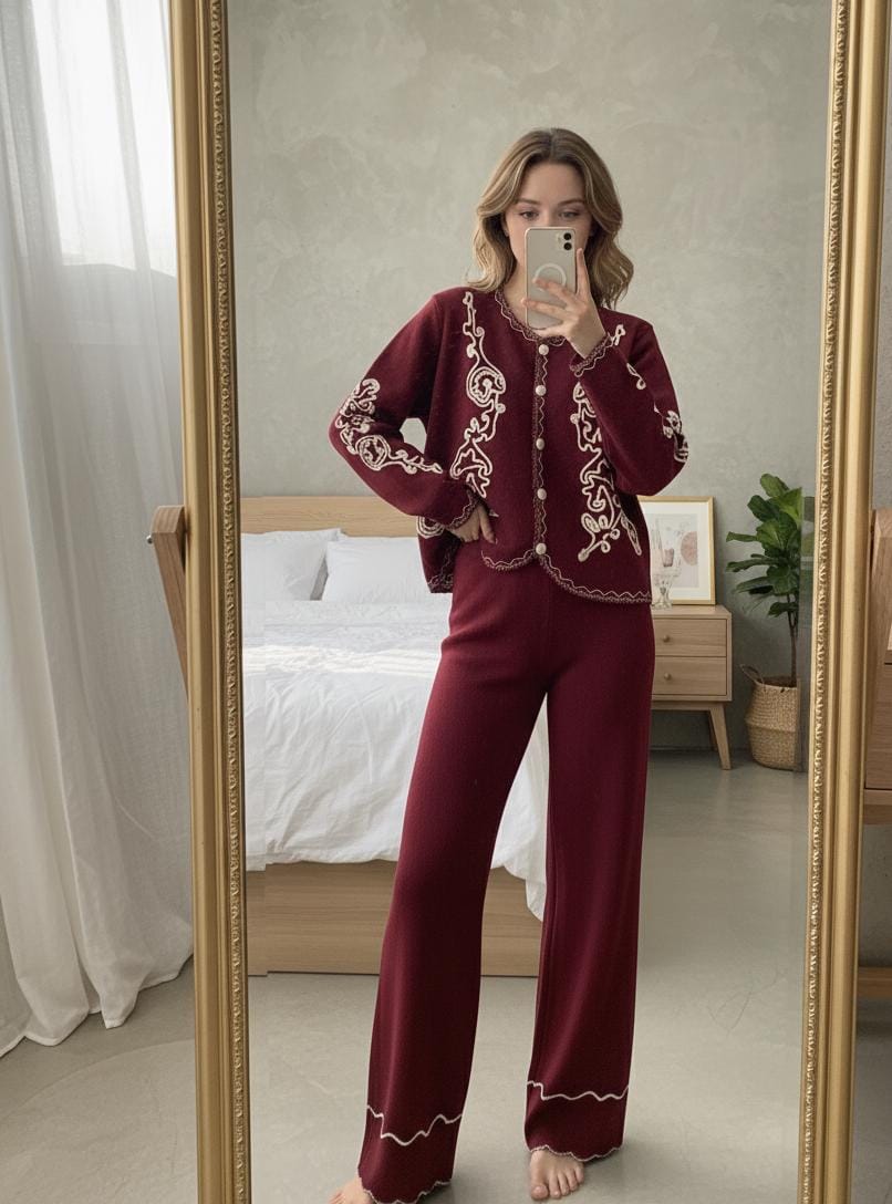 Fully Embroidered Woolen Coord Set FT421