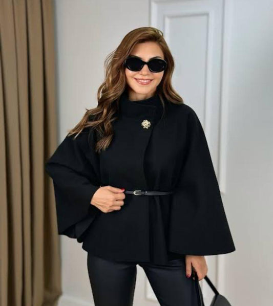 Warm Cape With Belt FT422