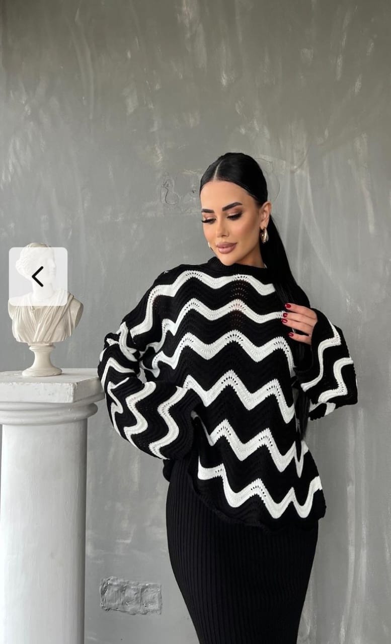 Zigzag Wave 2 pcs Knitted Dress FT424