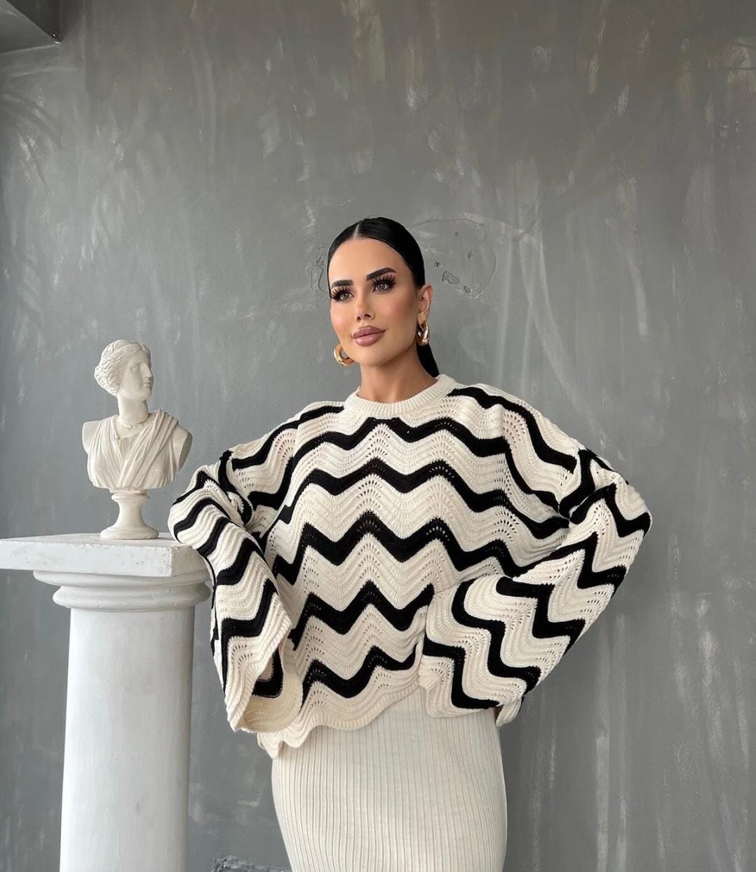 Zigzag Wave 2 pcs Knitted Dress FT424
